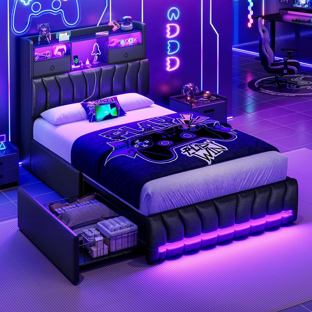Esports Gaming Platform - Depolama Panelli İkiz Yatak, 2 Çekmeceli,