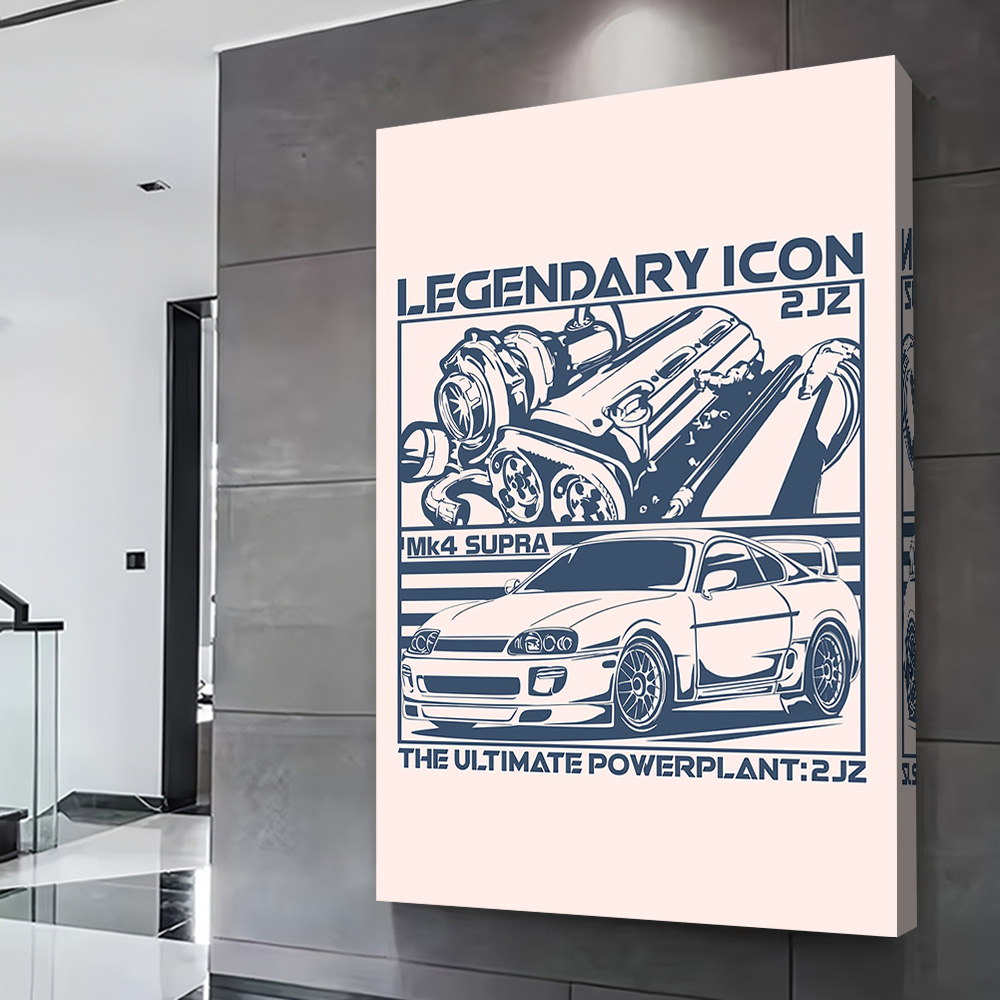MK4 Spor Araba 2JZ Motor Baskı - Esports Gaming Poster incelemesi ve fiyatı