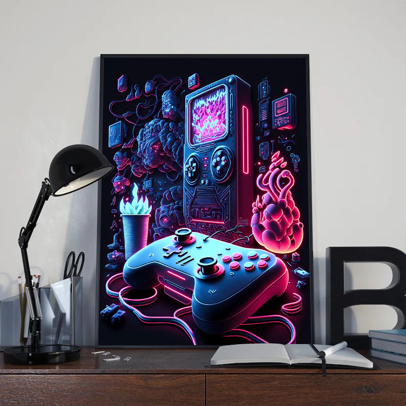 Neon Pop Serin Oyun duvar sana - Esports Gaming Poster incelemesi ve fiyatı